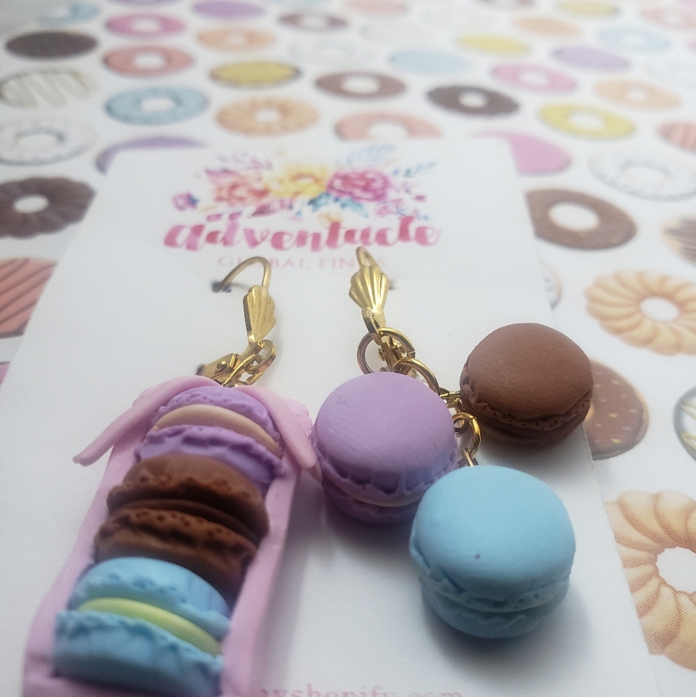 Cute handmade macaron earrings